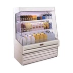 image of Howard-McCray R-OD30E-3-SW-S 39" Horizontal Open Air Multi-Purpose Merchandiser, Stainless Steel, Remote Refrigeration, 3 Shelves, w/ Rear Hinged Doors