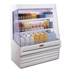image of Howard-McCray R-OD30E-4L-S-LED 51'' Vertical Dairy Open Air Merchandiser, Stainless Steel, Remote Refrigeration, 2 Shelves, w/ LED Lighting