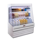 image of Howard-McCray R-OD30E-5-SL-S 63" Horizontal Multi-Purpose Open Air Merchandiser, Stainless Steel, Remote Refrigeration, 3 Shelves, w/ Rear Sliding Door