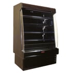 image of Howard-McCray R-OD35E-3S-B-LED 39'' Vertical Dairy Open Air Merchandiser in Black, Remote Refrigeration, 4 Shelves, w/ LED Lighting, Sloped End Panels