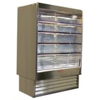 image of Howard-McCray R-OD35E-4-S-LED 51" Vertical Dairy Open Air Merchandiser, Stainless Steel, Remote Refrigeration, 4 Shelves, w/ LED Lighting