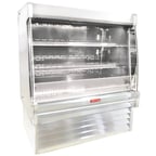 image of Howard-McCray R-OD35E-4L-S-LED 51'' Vertical Dairy Open Air Merchandiser, Stainless Steel, Remote Refrigeration, 2 Shelves, w/ LED Lighting, Sloped End Panels 