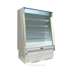 image of Howard-McCray R-OD35E-4S-S-LED 51'' Vertical Dairy Open Air Merchandiser, Stainless Steel, Remote Refrigeration, 4 Shelves, w/ LED Lighting, Sloped End Panels 