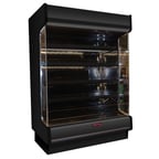 image of Howard-McCray R-OD35E-6-LB-B 75" Vertical Multi-Purpose Low-Base Open Air Merchandiser in Black, Remote Refrigeration, 4 Shelves, w/ LED Lighting