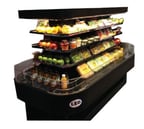 image of Howard-McCray R-OD42I-7-B-LED 84'' Island Open Air Merchandiser in Black, Remote Refrigeration, 3 Shelves, w/ LED Lighting