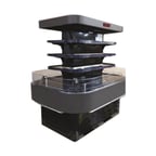 image of Howard-McCray R-OD42I-7-S-LED 84'' Island Open Air Merchandiser, Stainless Steel, Remote Refrigeration, 3 Shelves, w/ LED Lighting