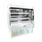 image of Howard-McCray R-OM35E-3L-S-LED 39" Vertical Packaged Meats Open Merhandiser, Stainless Steel, Remote Refrigeration, 2 Shelves, Low Profile, w/ LED Lighting
