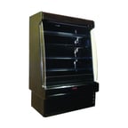 image of Howard-McCray R-OM35E-3S-B-LED 39" Vertical Packaged Meats Open Merhandiser in Black, Remote Refrigeration, 4 Shelves, w/ LED Lighting, Sloped End Panels