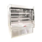 image of Howard-McCray R-OM35E-5L-S-LED 63" Vertical Packaged Meats Open Merhandiser, Stainless Steel, Remote Refrigeration, 2 Shelves, Low Profile, w/ LED Lighting