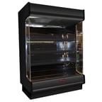 image of Howard-McCray R-OP35E-4-LB-B 51" Vertical Packaged Meats Low-Base Open Merhandiser in Black, Remote Refrigeration, 3 Shelves, w/ LED Lighting