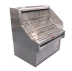 image of Howard-McCray R-OS35E-3-B-LED 39'' Horizontal Open Impluse Merchandiser in Black, Remote Refrigeration, 2 Shelves, w/ LED Lighting
