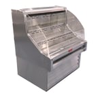 image of Howard-McCray R-OS35E-3C-B-LED 39'' Horizontal Curved Open Impluse Merchandiser in Black, Remote Refrigeration, 2 Shelves, w/ LED Lighting