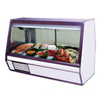 image of Howard-McCray SC-CFS32E-8-LED 98" Self-Contained Straight Glass Fish / Poultry Service Case, 1/3 hp - 4 pans, 46 cu. ft. - White
