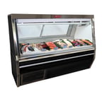 image of Howard-McCray SC-CFS34N-10-BE-LED 120" Self-Contained Straight Glass Fish / Poultry Service Case, 1/2 hp - 72 cu. ft. - Black