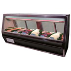 image of Howard-McCray SC-CFS40E-4-BE-LED 52-1/2" Self-Contained Straight Glass Deli Seafood / Poultry Display Case, 1/4 hp - 2 pans, 24 cu. ft. - Black