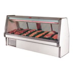 image of Howard-McCray SC-CMS34E-10-S-LED 125" Double Duty Flat Refrigerated Meat Display Case