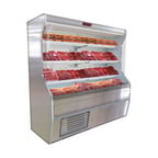 image of Howard-McCray SC-D32E-4-S-LED 50'' Vertical Dairy Open Air Merchandiser, Stainless Steel, Self-Contained, 3 Shelves, w/ LED Lighting