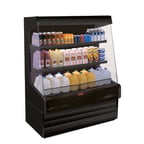 image of Howard-McCray SC-OD30E-3L-B-LED 39'' Vertical Dairy Open Air Merchandiser in Black, Self-Contained, 2 Shelves, w/ LED Lighting