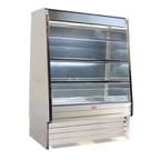 image of Howard-McCray SC-OD30E-5-S-LED 63'' Vertical Dairy Open Merchandiser, Stainless Steel, Self-Contained, 3 Shelves, w/ LED Lighting