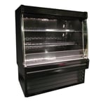 image of Howard-McCray SC-OD35E-3L-B-LED 39'' Vertical Dairy Open Merchandiser in Black, Self-Contained, 2 Shelves, w/ LED Lighting, Sloped End Panels