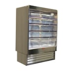 image of Howard-McCray SC-OD35E-4-S-LED 51" Vertical Dairy Open Merchandiser, Stainless Steel, Self-Contained, 4 Shelves, w/ LED Lighting