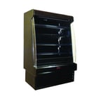 image of Howard-McCray SC-OM35E-3S-B-LED 39'' Vertical Packaged Meats Open Merhandiser in Black, Self-Contained, 4 Shelves, w/ LED Lighting