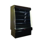 image of Howard-McCray SC-OM35E-5S-B-LED 63'' Vertical Packaged Meats Open Merhandiser in Black, Self-Contained, 4 Shelves, w/ LED Lighting