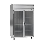 image of Beverage Air HR2HC-1G 52" Two Section Reach-In Refrigerator w/ 2 Glass Full Doors, Top Mounted, 1/3 hp, 47 cu. ft.