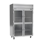 image of Beverage Air HR2HC-1HG 52" Two Section Reach-In Refrigerator w/ 4 Glass Half Doors, Top Mounted, 1/3 hp, 47 cu. ft.