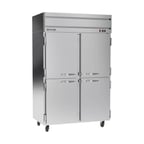 image of Beverage Air HRP2HC-1HS 52" Two Section Reach-In Refrigerator w/ 4 Solid Half Doors, Top Mounted, 1/3 hp, 47 cu. ft.