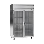 image of Beverage Air HRPS2HC-1G 52" Two Section Reach-In Refrigerator w/ 2 Glass Doors, Top Mounted, 1/3 hp, 47 cu. ft.