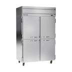 image of Beverage Air HRPS2HC-1HS 52" Two Section Reach-In Refrigerator w/ 4 Solid Half Doors, Top Mounted, 1/3 hp, 47 cu. ft.