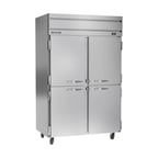 image of Beverage Air HRS2HC-1HS 52" Two Section Reach-In Refrigerator w/ 4 Solid Half Doors, Top Mounted, 1/3 hp, 47 cu. ft.