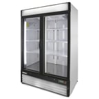 image of Hubert 13825 54" 2 Glass Door Freezer Merchandiser in Black, 48 cu. ft.