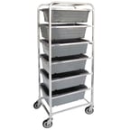 image of Hubert 50527 70"H Aluminum Lug Dolly / Rack w/ 6 Lug Capacity