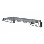 image of Hubert 56062 Flint Steel Wire Wall Shelf - 48"L x 18"D