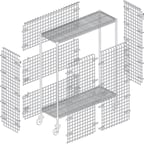 image of Hubert 95636 Flint Steel Complete Mobile Security Cart Kit - 48"L x 18"W x 63"H