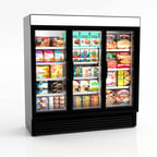 image of Hussmann VRL3B1A 78" 3 Glass Door Freezer Merchandiser in Black, 66.1 cu. ft.