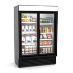 image of Hussmann VRM2B 53" 2-Section Merchandiser Refrigerator with Glass Door, 44.5 cu. ft.