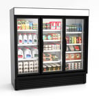 image of Hussmann VRM3B 78" 3-Section Merchandiser Refrigerator with Glass Door, 66.1 cu. ft.