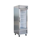 image of IKON IB27RG 27" One Section Reach-In Refrigerator w/ Glass Door, Bottom Mounted, Stainless Steel, 19 cu. ft.