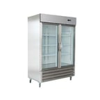 image of IKON IB54RG 53" Two Section Reach-In Refrigerator w/ 2 Glass Doors, Bottom Mounted, Stainless Steel, 44 cu. ft.