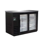 image of IKON IBB49-2G-24SD 49" Two Section Back Bar Cooler with Glass Door, 10.45 cu. ft.