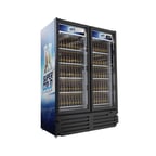 image of Imbera VRD43 BGLPT 54" Two Section Merchandiser Refrigerator with Glass Door, 38.46 cu. ft.