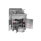 image of Imperial IFSSP550T Multiple Battery Gas Fryer w/ (5) 50-lb Frypots, Built-In Filter, Thermostat Controls