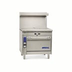 image of Imperial IHR-1FT 36" Gas Heavy Duty Range, (1) French Top w/ Ring and Cover, (1) Standard Oven, 75.000 BTU 