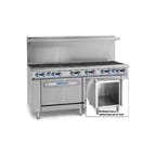 image of Imperial IR-12-C-XB 72" Gas Restaurant Range w/ (12) Open Burners, (1) Convection Oven, (1) Cabinet Base, 414.000 BTU, 