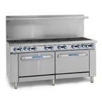 image of Imperial IR-12 72" Gas Restaurant Range w/ (12) Open Burners, (2) Standard Ovens, 454.000 BTU