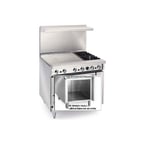 image of Imperial IR-2-G24-XB 36" Gas Restaurant Range w/ (2) Open Burners, (1) 24" Griddle, (1) Cabinet Base, 104.000 BTU 