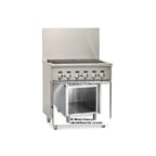 image of Imperial IR-36BR-XB 36" Gas Restaurant Range w/ 36" Radiant Charbroiler, (1) Cabinet Base, 90.000 BTU